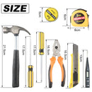 8/9/12/13Piece Tools Set General House hold Hand Tool Kit with Plastic Toolbox Storage Case