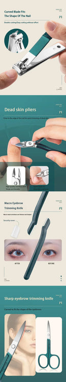 Ouriner 6-18Pcs Portable Manicure Sets Pedicure Kits Bright