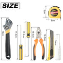8/9/12/13Piece Tools Set General House hold Hand Tool Kit with Plastic Toolbox Storage Case