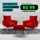 Kit Ágatha - Poltronas + Puff | Elegância para a sua Casa