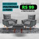 Kit Ágatha - Poltronas + Puff | Elegância para a sua Casa
