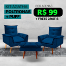 Kit Ágatha - Poltronas + Puff | Elegância para a sua Casa